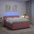 vidaXL Boxspring ágy matraccal és LED-del Rózsaszín 200 x 200 cm