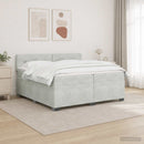 vidaXL Boxspring ágy matraccal és LED-del Világosszürke 200 x 200 cm