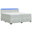 vidaXL Boxspring ágy matraccal és LED-del Világosszürke 200 x 200 cm