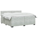 vidaXL Boxspring ágy matraccal és LED-del Világosszürke 200 x 200 cm