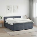 vidaXL Boxspring ágy matraccal és LED-del Sötétszürke 200 x 200 cm