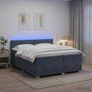 vidaXL Boxspring ágy matraccal és LED-del Sötétszürke 200 x 200 cm