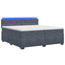 vidaXL Boxspring ágy matraccal és LED-del Sötétszürke 200 x 200 cm