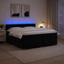 vidaXL Boxspring ágy matraccal és LED-del Fekete 200 x 200 cm Bársony