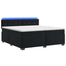 vidaXL Boxspring ágy matraccal és LED-del Fekete 200 x 200 cm Bársony