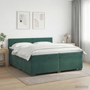 vidaXL Boxspring ágy matraccal és LED-del Sötétzöld 200 x 200 cm