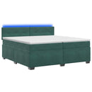 vidaXL Boxspring ágy matraccal és LED-del Sötétzöld 200 x 200 cm