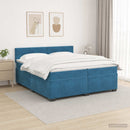 vidaXL Boxspring ágy matraccal és LED-del Kék 200 x 200 cm Bársony