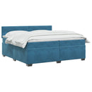 vidaXL Boxspring ágy matraccal és LED-del Kék 200 x 200 cm Bársony