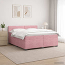 vidaXL Boxspring ágy matraccal és LED-del Rózsaszín 200 x 200 cm