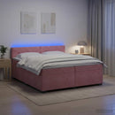 vidaXL Boxspring ágy matraccal és LED-del Rózsaszín 200 x 200 cm