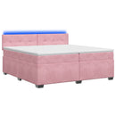 vidaXL Boxspring ágy matraccal és LED-del Rózsaszín 200 x 200 cm