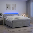 vidaXL Boxspring ágy matraccal és LED-del Világosszürke 200 x 200 cm