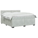 vidaXL Boxspring ágy matraccal és LED-del Világosszürke 200 x 200 cm