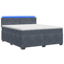 vidaXL Boxspring ágy matraccal és LED-del Sötétszürke 200 x 200 cm