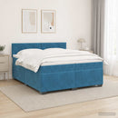 vidaXL Boxspring ágy matraccal és LED-del Kék 200 x 200 cm Bársony
