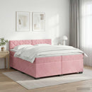 vidaXL Boxspring ágy matraccal és LED-del Rózsaszín 200 x 200 cm