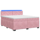 vidaXL Boxspring ágy matraccal és LED-del Rózsaszín 200 x 200 cm
