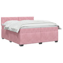 vidaXL Boxspring ágy matraccal és LED-del Rózsaszín 200 x 200 cm