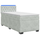 vidaXL Boxspring ágy matraccal és LED-del Világosszürke Egyszemélyes