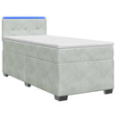 vidaXL Boxspring ágy matraccal és LED-del Világosszürke Egyszemélyes