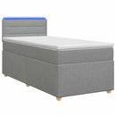 vidaXL Boxspring ágy matraccal Világosszürke 80 x 200 cm Szövet