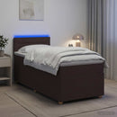 vidaXL Boxspring ágy matraccal Sötét Barna 90 x 200 cm Szövet