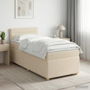 vidaXL Boxspring ágy matraccal Krémszínű 100 x 200 cm Szövet