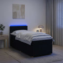 vidaXL Boxspring ágy matraccal fejtámlával Fekete 90 x 190 cm Szövet