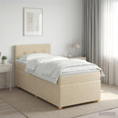 vidaXL Boxspring ágy matraccal Krémszínű 80 x 200 cm Szövet