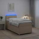 vidaXL Boxspring ágy matraccal Krémszínű 80 x 200 cm Szövet