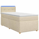vidaXL Boxspring ágy matraccal Krémszínű 80 x 200 cm Szövet