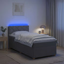 vidaXL Boxspring ágy matraccal Világosszürke 100 x 200 cm Szövet