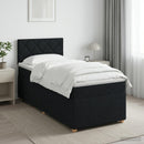 vidaXL Boxspring ágy matraccal fejtámlával Fekete 90 x 190 cm Szövet