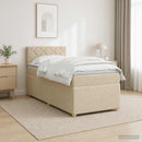 vidaXL Boxspring ágy matraccal Krémszínű 100 x 200 cm Szövet