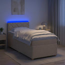 vidaXL Boxspring ágy matraccal Krémszínű 100 x 200 cm Szövet