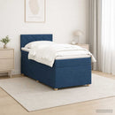 vidaXL Boxspring ágy matraccal LED szalagokkal Kék 90 x 200 cm Szövet