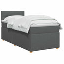 vidaXL Boxspring ágy matraccal Sötétszürke 90 x 190 cm Szövet
