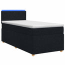 vidaXL Boxspring ágy matraccal fejtámlával Fekete 90 x 190 cm Szövet
