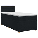 vidaXL Boxspring ágy matraccal fejtámlával Fekete 90 x 200 cm Szövet