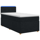 vidaXL Boxspring ágy matraccal fejtámlával Fekete 90 x 200 cm Szövet