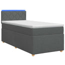 vidaXL Boxspring ágy matraccal Sötétszürke 90 x 200 cm Szövet