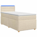 vidaXL Boxspring ágy matraccal Krémszínű 100 x 200 cm Szövet