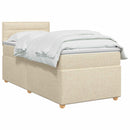 vidaXL Boxspring ágy matraccal Krémszínű 100 x 200 cm Szövet