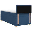 vidaXL Boxspring ágy matraccal LED szalagokkal Kék 100 x 200 cm Szövet
