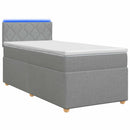 vidaXL Boxspring ágy matraccal Világosszürke 100 x 200 cm Szövet