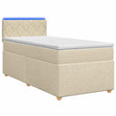 vidaXL Boxspring ágy matraccal Krémszínű 100 x 200 cm Szövet