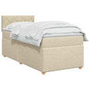 vidaXL Boxspring ágy matraccal Krémszínű 100 x 200 cm Szövet