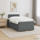 vidaXL Boxspring ágy matraccal Sötétszürke 120 x 190 cm Szövet