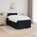 vidaXL Boxspring ágy matraccal fejtámlával Fekete 120 x 190 cm Szövet